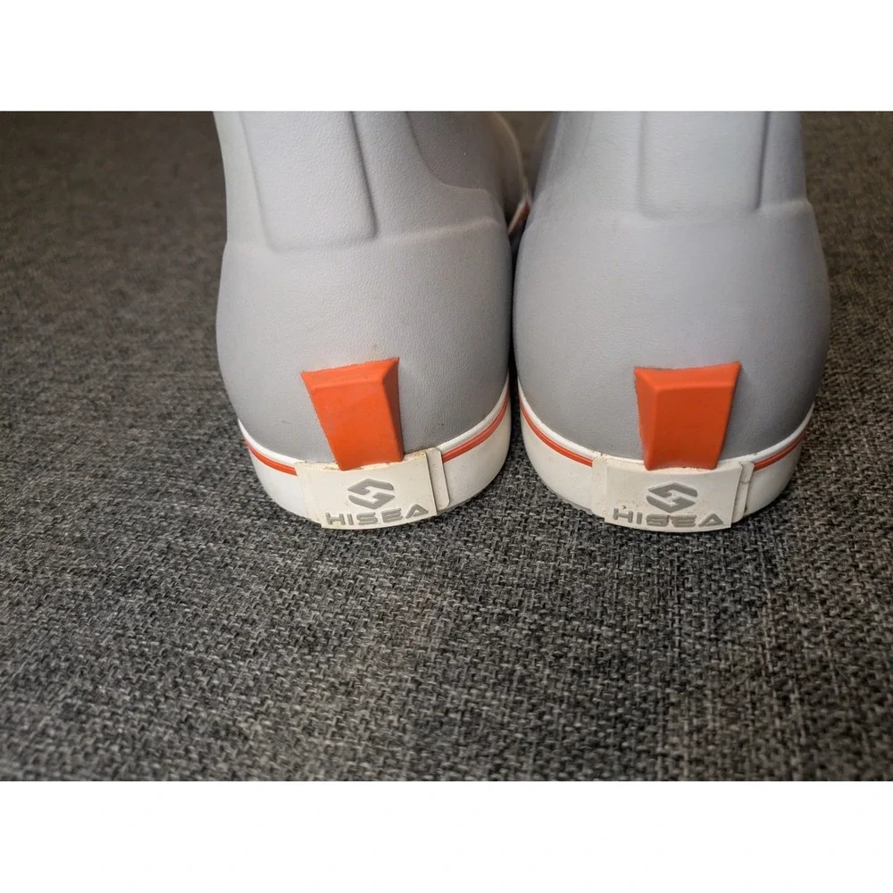 HISEA Rubber Waterproof Chelsea Ankle Boots Lined Gray Round Toe US 10 womens